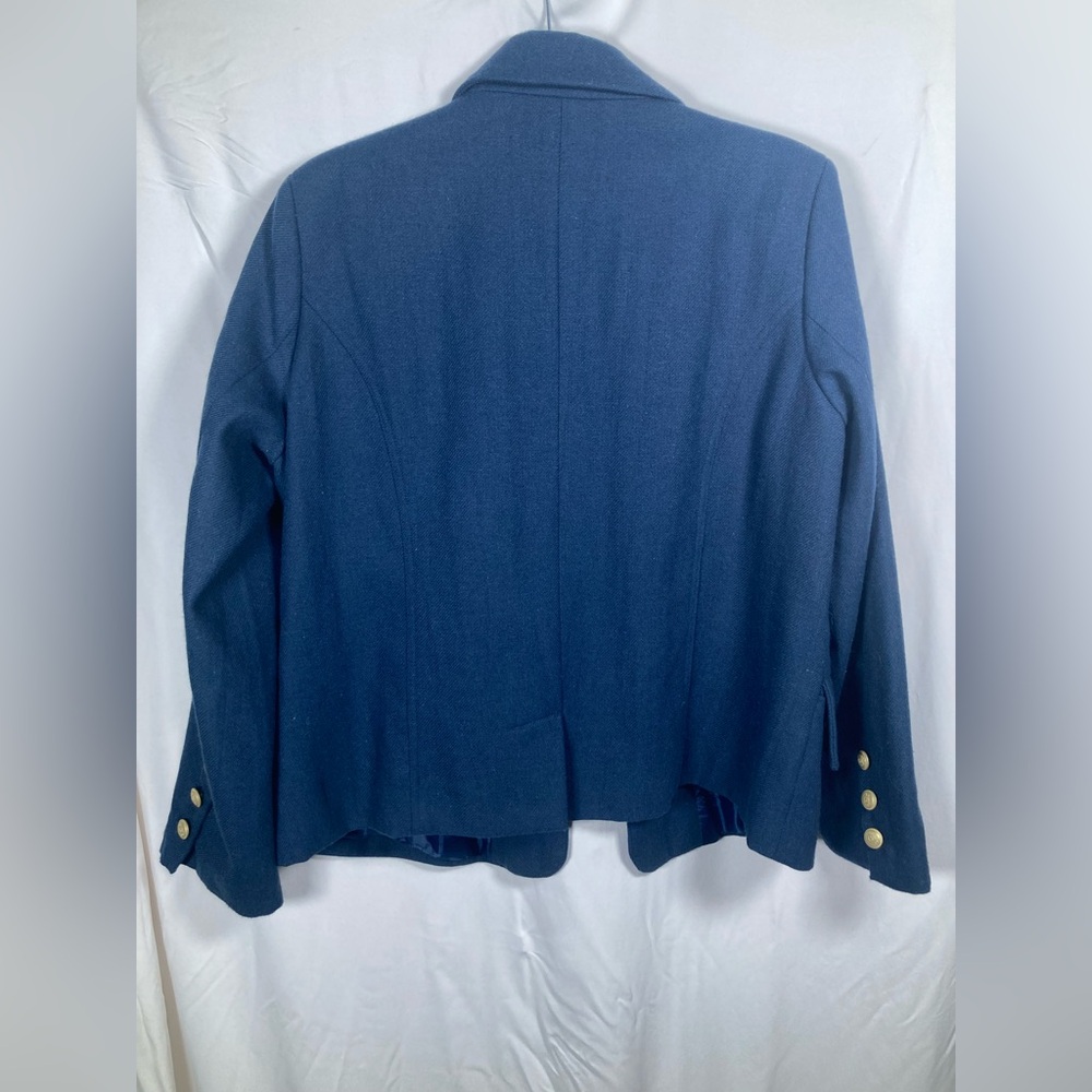 JG Hook Women's Navy Blazer with Gold Accents Preppy Library Chic - Picture 14 of 14
